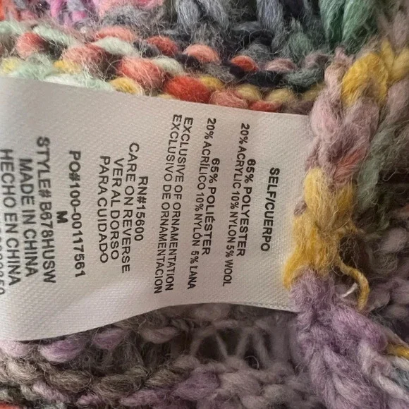 Democracy mock neck pink purple gray variegated sweater size Medium - Picture 10 of 12